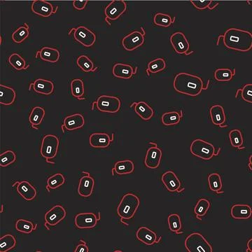 Line Computer mouse gaming icon isolated seamless pattern on black background Stock Illustration