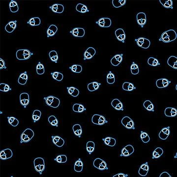 Line Computer mouse icon isolated seamless pattern on black background. Optic Stock Illustration