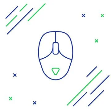 Line Computer mouse icon isolated on white background. Optical with wheel symbol イラスト素材