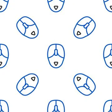 Line Computer mouse icon isolated seamless pattern on white background. Optical Illustrazione stock