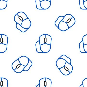 Line Computer mouse icon isolated seamless pattern on white background. Optic Stock Illustration
