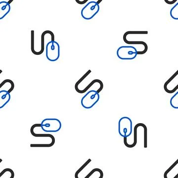 Line Computer mouse icon isolated seamless pattern on white background. Opt.. Stock Illustration