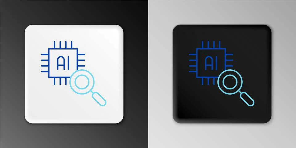 Line Computer processor with microcircuits CPU icon isolated on grey background イラスト素材
