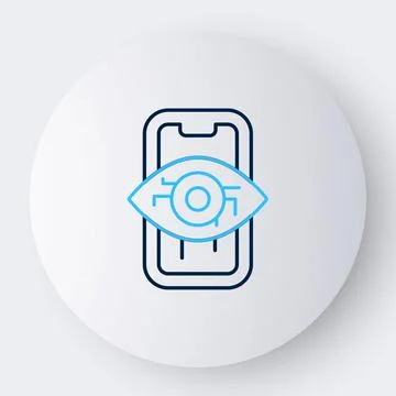 Line Computer vision icon isolated on white background. Technical vision, eye Stock Illustration