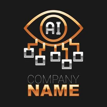 Line Computer vision icon isolated on black background. Technical vision, eye Stock Illustration