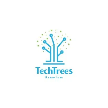 Line connect tree tech abstract logo symbol icon vector graphic design illu.. Stock Illustration
