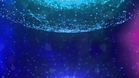 Line Connection Network Animation on Colorful Background - Tech Data Design Stock Footage 313365575