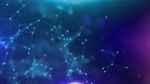 Line Connection Network Animation on Colorful Background - Tech Data Design Stock Footage 313365584