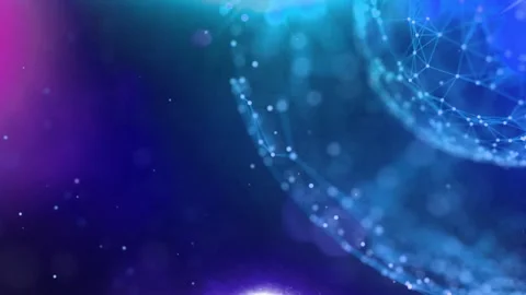 Line Connection Network Animation on Colorful Background - Tech Data Design Stock Footage 313365618