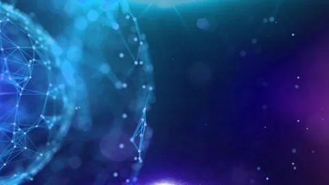 Line Connection Network Animation on Colorful Background - Tech Data Design Stock Footage 313365620