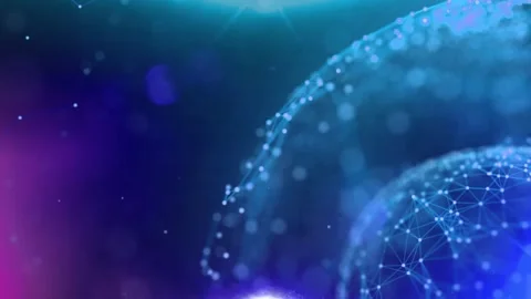Line Connection Network Animation on Colorful Background - Tech Data Design Stock Footage 313365626