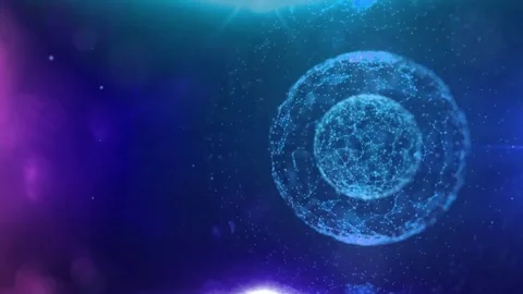 Line Connection Network Animation on Colorful Background - Tech Data Design Stock Footage 313365632