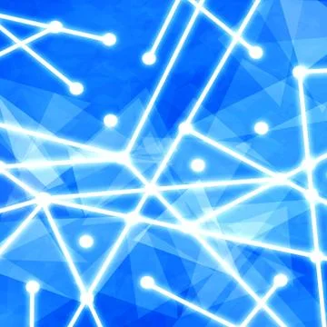 Line connections between dots and triangles in behind Stock Illustration
