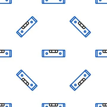 Line Construction bubble level icon isolated seamless pattern on white イラスト素材