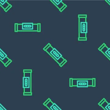 Line Construction bubble level icon isolated seamless pattern on blue background Stock Illustration