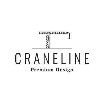 Line construction crane logo design vector graphic symbol icon sign illustr.. Stock Illustration