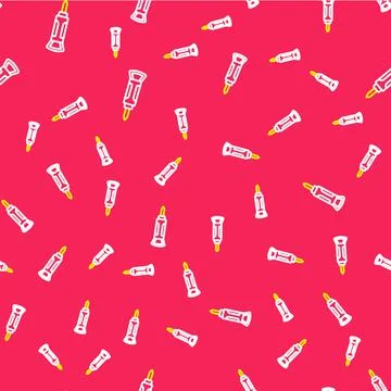 Line Construction jackhammer icon isolated seamless pattern on red background Stockillustratie