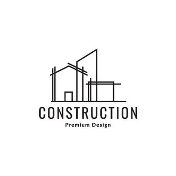 Line construction structure home building logo symbol icon vector graphic d.. Stock Illustration
