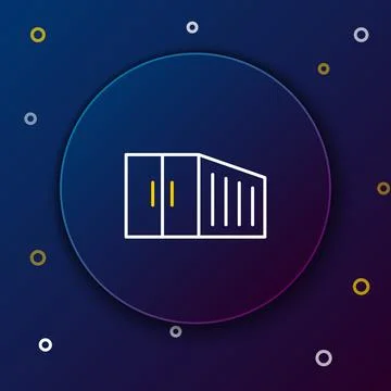 Line Container icon isolated on blue background. Crane lifts a container wi.. 스톡 일러스트