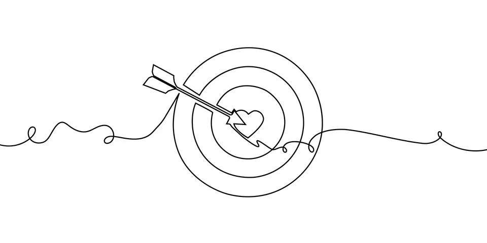 Line continuous arrow art one up drawing target icon direction down. Arrow line Stock Illustration