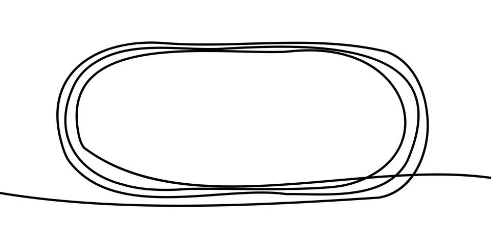 Line continuous frame pencil border square doodle black art vector one. Frame Illustrazione stock