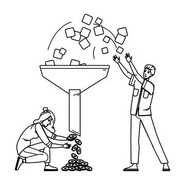 Line conversion rate vector Stock Illustration