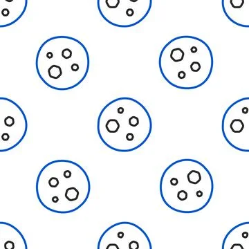 Line Cookie or biscuit with chocolate icon isolated seamless pattern on white Stock Illustration
