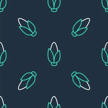 Line Corn icon isolated seamless pattern on black background. Vector Stock Illustration