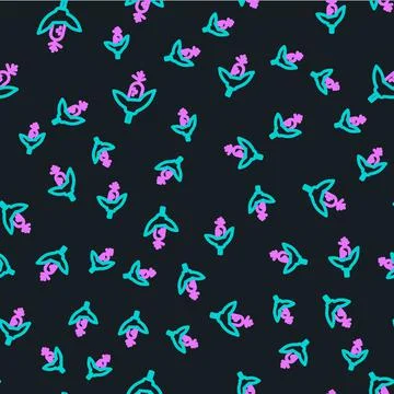 Line Corn icon isolated seamless pattern on black background. Vector Stock Illustration