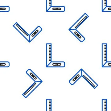 Line Corner ruler icon isolated seamless pattern on white background. Setsquare 스톡 일러스트