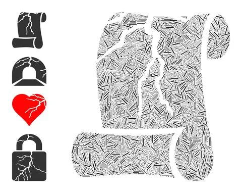 Line Corrupted Law Document Icon Vector Collage Stock Illustration