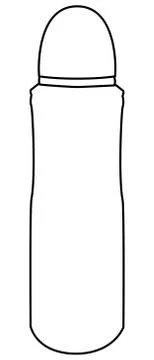 Line Cosmetics bottle can Spray, Deodorant, Air Freshener. Black and white Ilustración de archivo