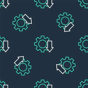 Line Cost reduction icon isolated seamless pattern on black background. Vector Illustrazione stock