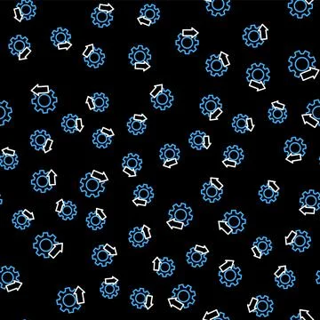 Line Cost reduction icon isolated seamless pattern on black background.  Vect 스톡 일러스트