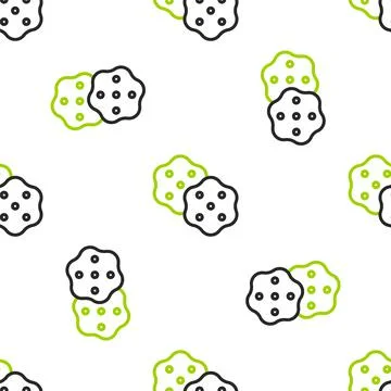 Line Cracker biscuit icon isolated seamless pattern on white background. Sweet Stock Illustration