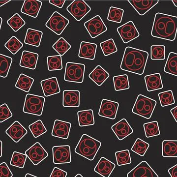 Line Create account screen icon isolated seamless pattern on black background Stock Illustration
