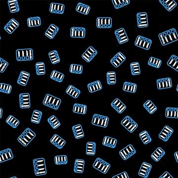 Line Create account screen on mobile phone icon isolated seamless pattern on Stock Illustration