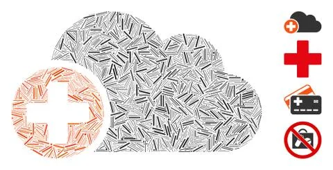 Line Create Cloud Icon Vector Mosaic 스톡 일러스트