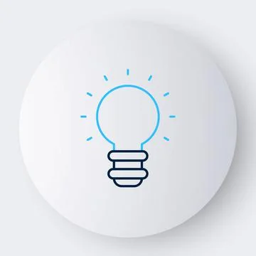 Line Creative lamp light idea icon isolated on white background. Concept idea Stock Illustration