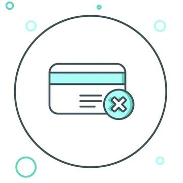 Line Credit card remove icon isolated on white background. Online payment. .. Stock Illustration