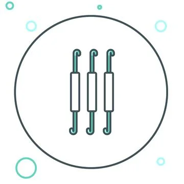 Line Crochet hook icon isolated on white background. Knitting hook. Colorfu.. Stock Illustration
