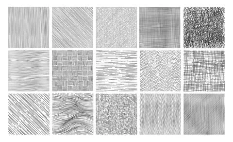 Line crosshatch patterns, hand drawn pencil sketch 스톡 일러스트