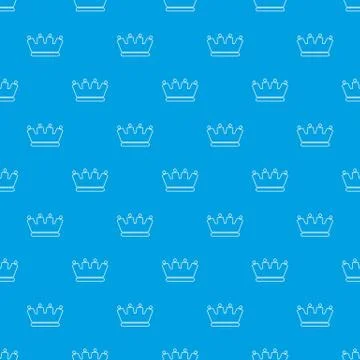 Line crown pattern vector seamless blue Stock Illustration