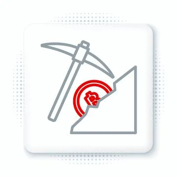 Line Cryptocurrency cloud mining icon isolated on white background. Cloud with Stock Illustration