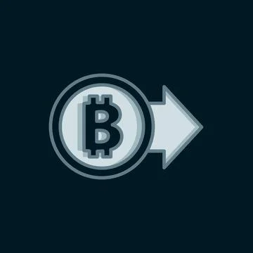 Line Cryptocurrency coin Bitcoin icon isolated on black background. Physica.. Stock Illustration