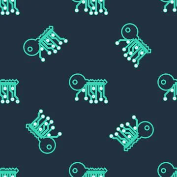 Line Cryptocurrency exchange icon isolated seamless pattern on black background Stock Illustration