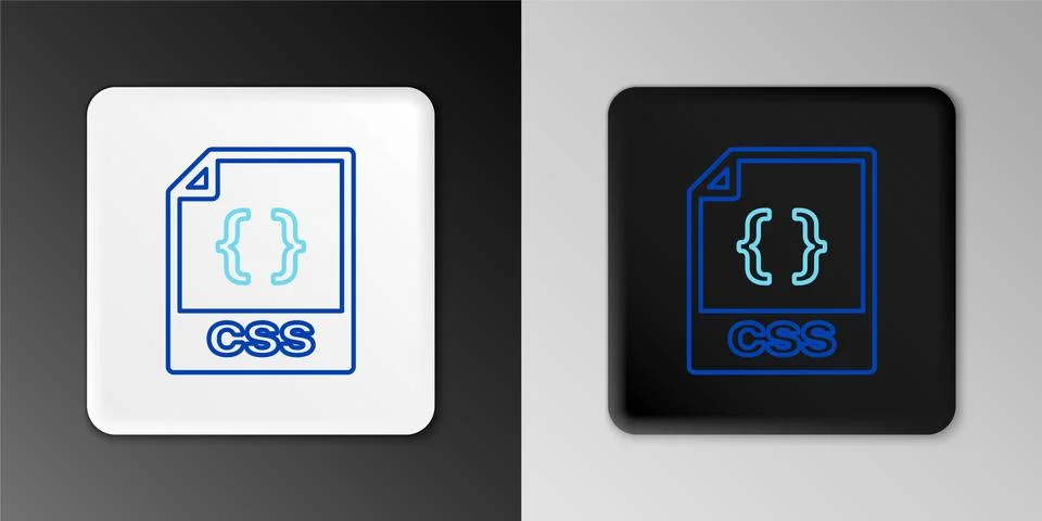 Line CSS file document. Download css button icon isolated on grey background Stock-Illustration