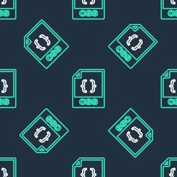Line CSS file document. Download css button icon isolated seamless pattern on Stock Illustration