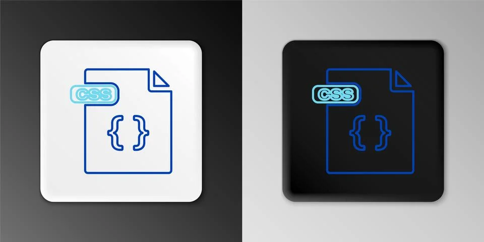 Line CSS file document. Download css button icon isolated on grey background Stock-Illustration