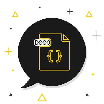 Line CSS file document. Download css button icon isolated on white background Illustrazione stock